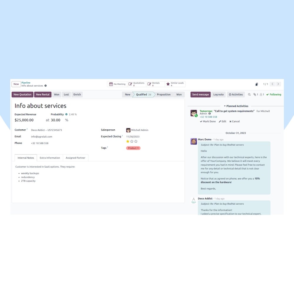 Odoo CRM Implementation