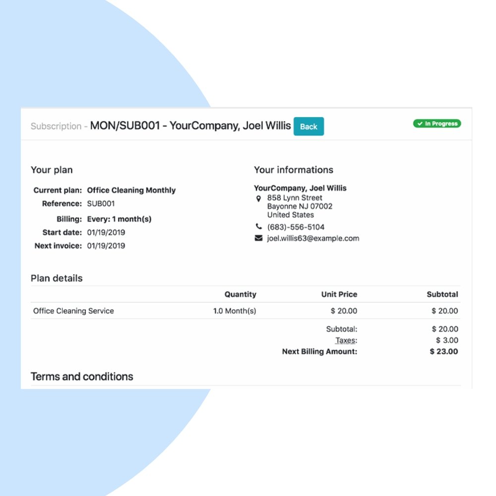 Odoo Subscriptions Implementation